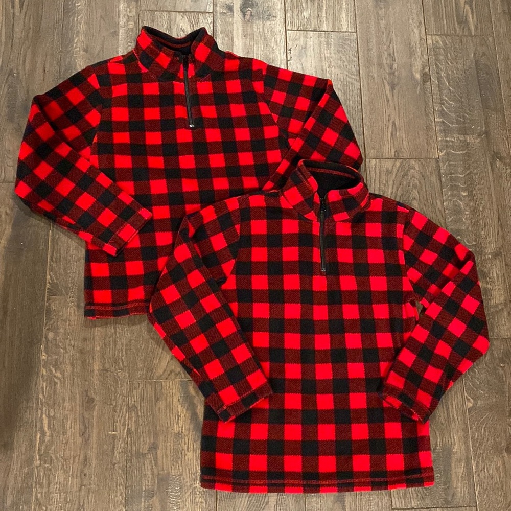 Girls Buffalo Chech Fleece Bundle (both size 7/8)
